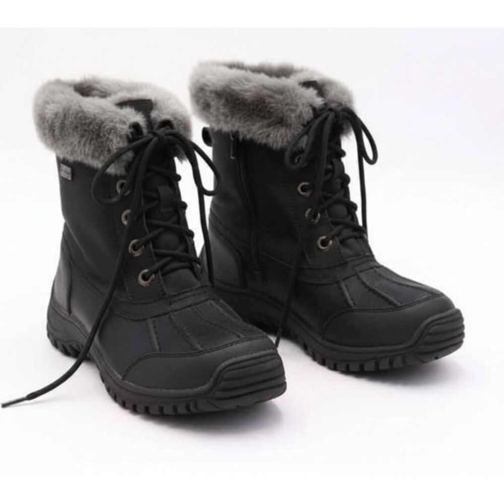 Apres by Lamo Vanessa Black Winter Boots Womens Size 7 Faux Fur Lining Duck Boot